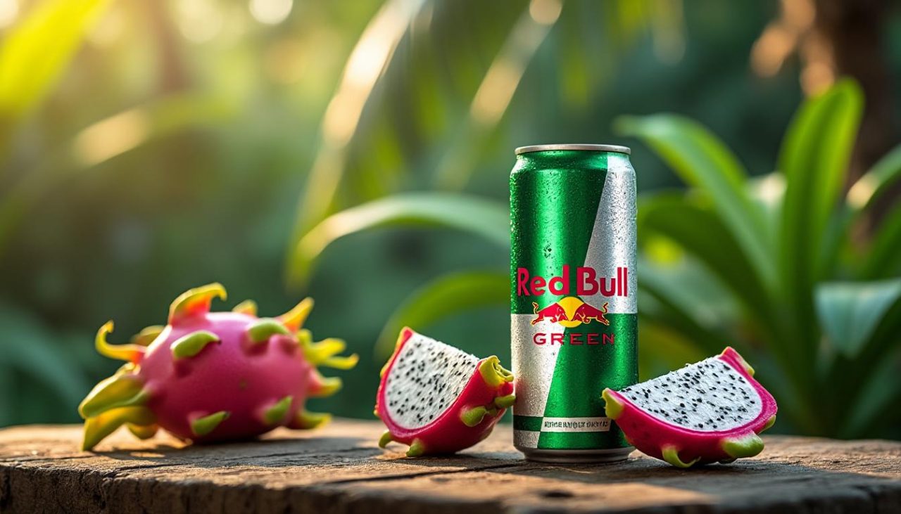 Quel goût offre la Red Bull Green au fruit du dragon ?