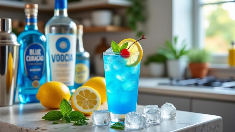 Comment préparer un cocktail blue lagoon rafraîchissant à la maison
