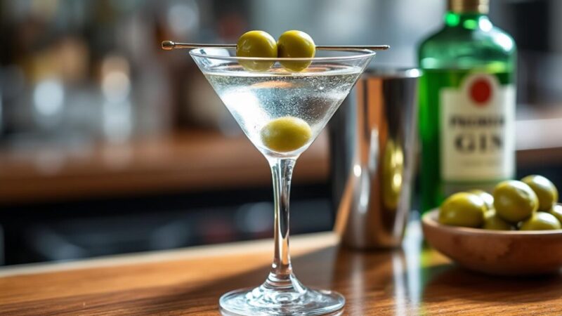 Dry martini cocktail classique : réussir la recette avec olives comme un pro