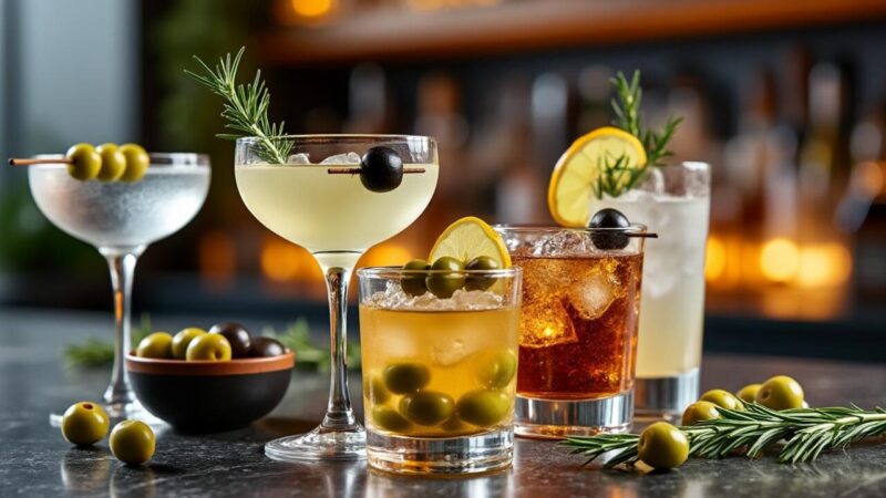 Quels cocktails préparer avec des olives pour surprendre vos invités