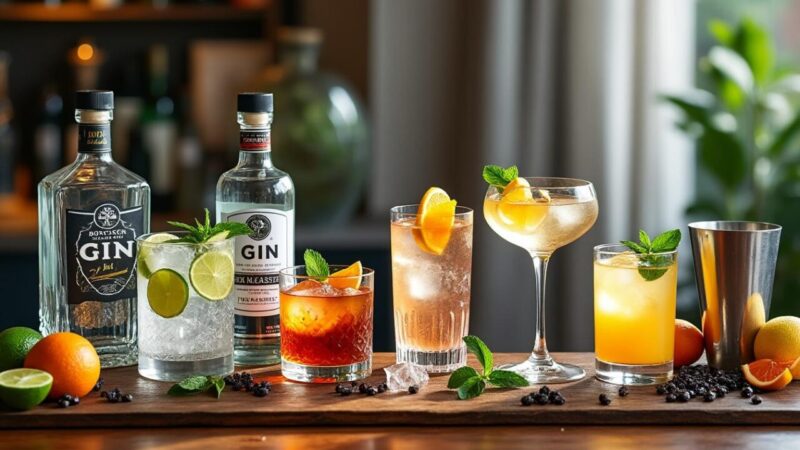 Quels sont les meilleurs cocktails à base de gin à essayer chez soi