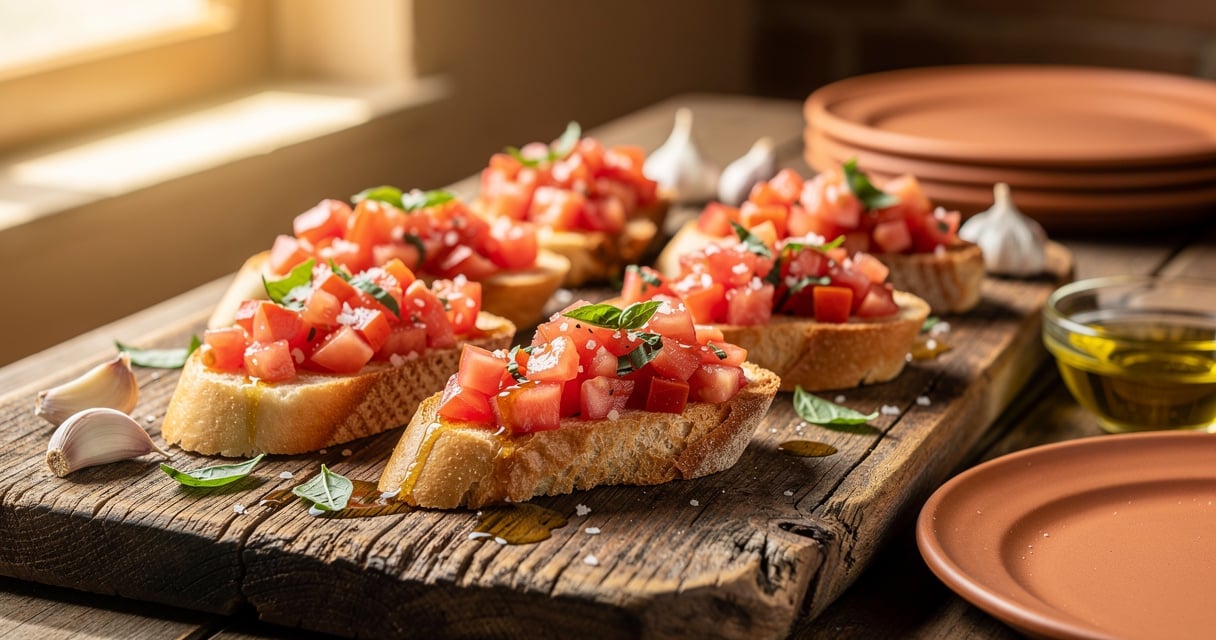 Bruschetta tomate ail : la recette qui lance l’apéro estival